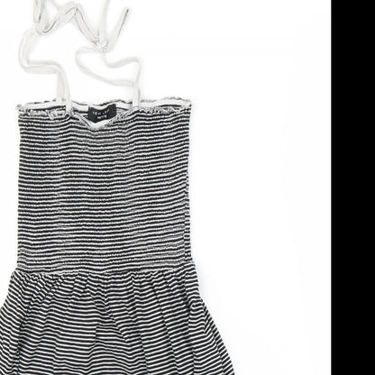 New Look Womens Black Striped  A-Line  Size 10