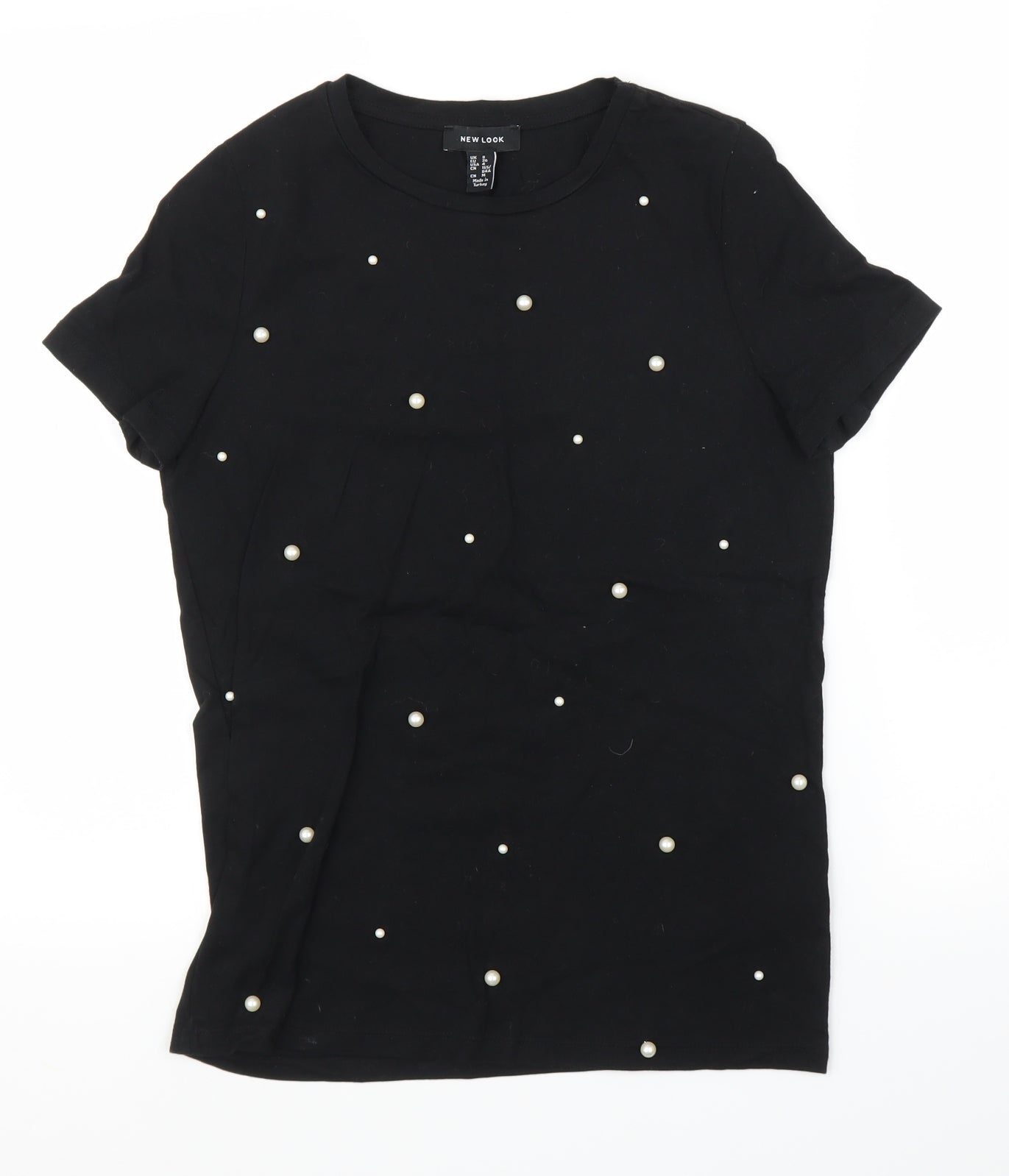 Womens UK Size 8 New Look Black Basic T-Shirt