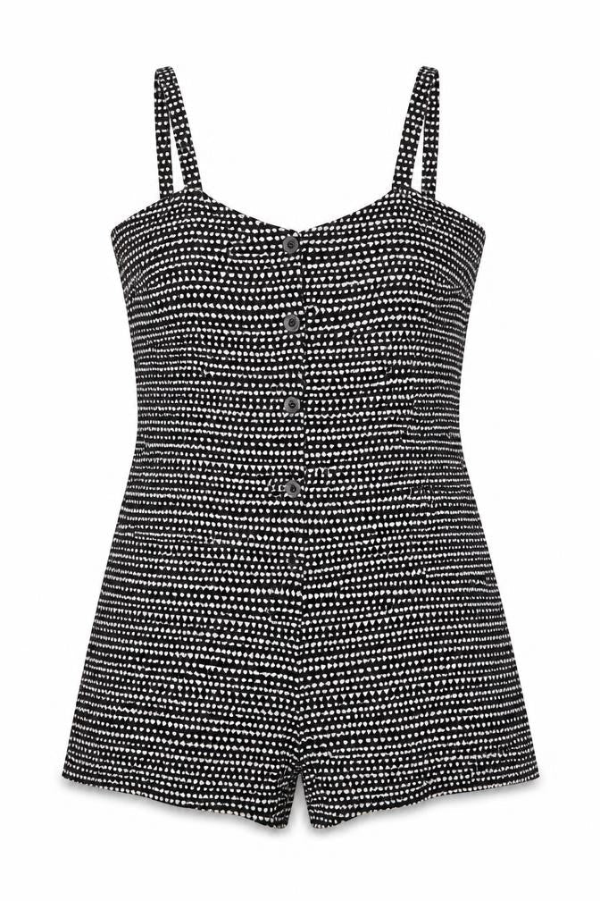 Womens UK Size 8 Primark One-Piece Black Romper