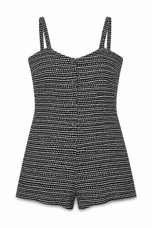 Womens UK Size 8 Primark One-Piece Black Romper