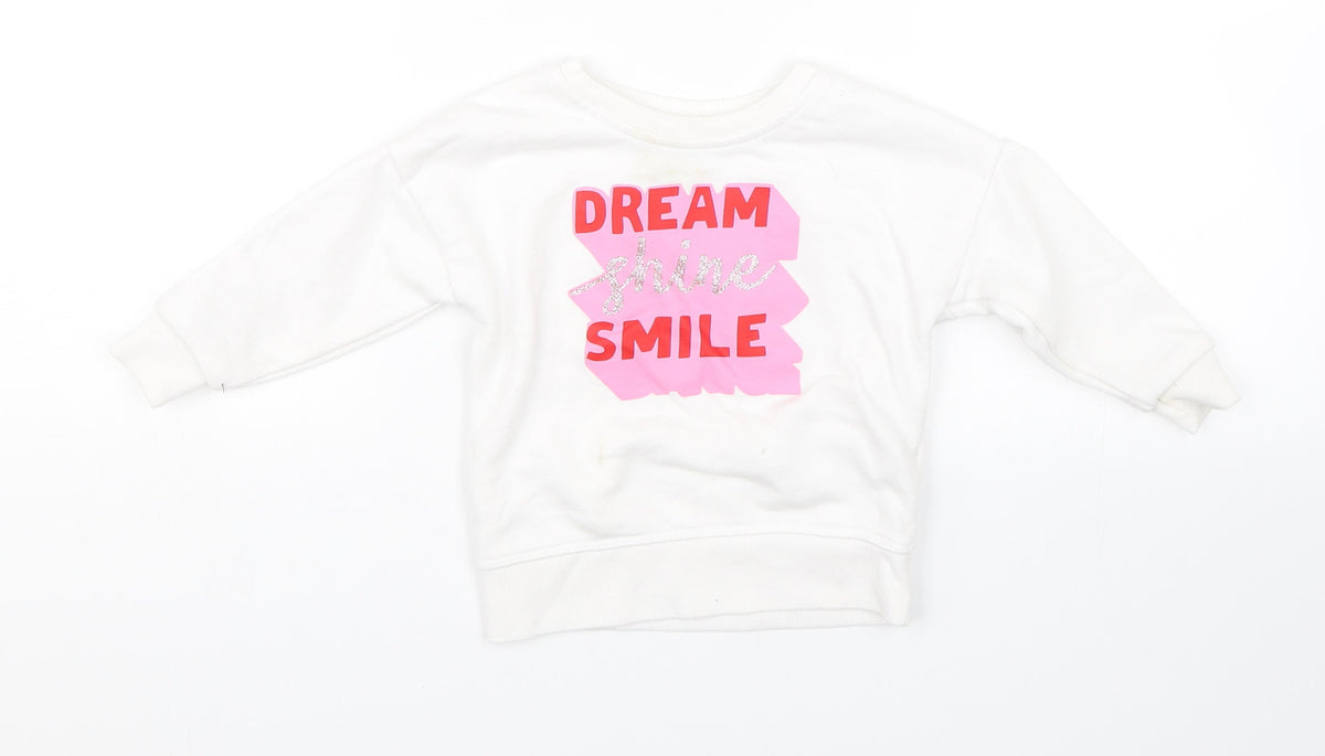 Additional front view of Primark girls’ white jumper, size 12-18, months