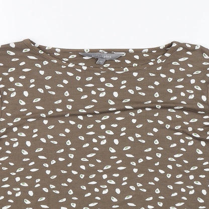 Debenhams Womens Brown Floral  Basic T-Shirt Size 10