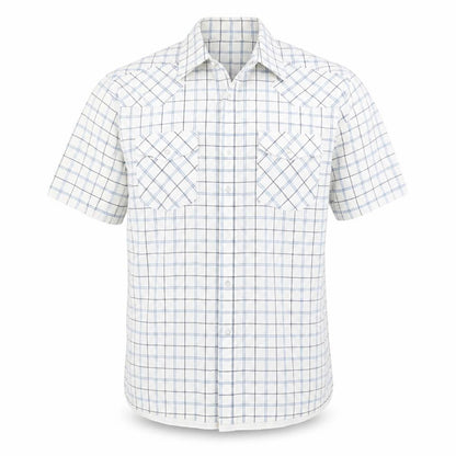 Mens UK Size M Vintage Refined Blue  Button-Up Short Sleeve Casual Shirt