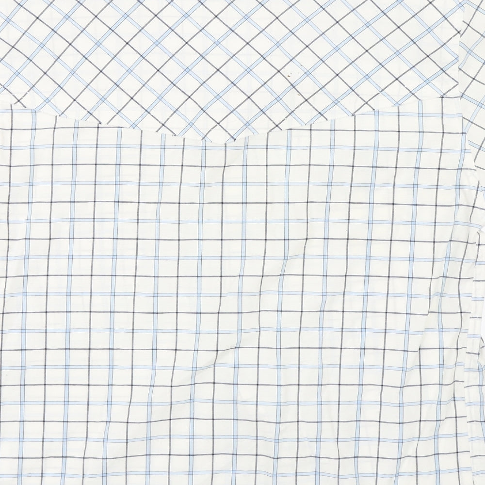 Vintage Refined Mens Blue Check   Button-Up Size M