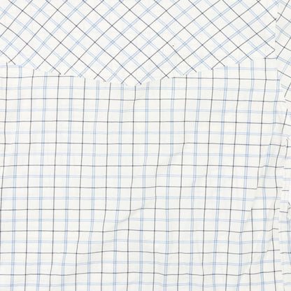 Vintage Refined Mens Blue Check   Button-Up Size M