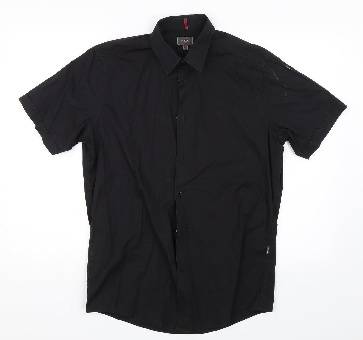 Mens UK Size M Mexx Black  Button-Up Short Sleeve Casual Shirt