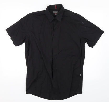 Mens UK Size M Mexx Black  Button-Up Short Sleeve Casual Shirt