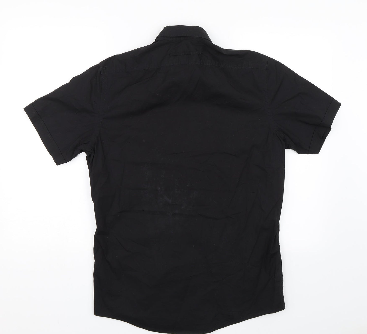 Mens UK Size M Mexx Black  Button-Up Short Sleeve Casual Shirt