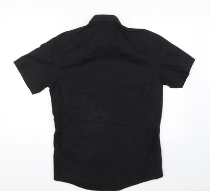 Mens UK Size M Mexx Black  Button-Up Short Sleeve Casual Shirt