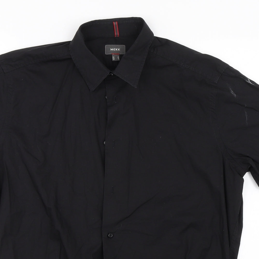 Mens UK Size M Mexx Black  Button-Up Short Sleeve Casual Shirt