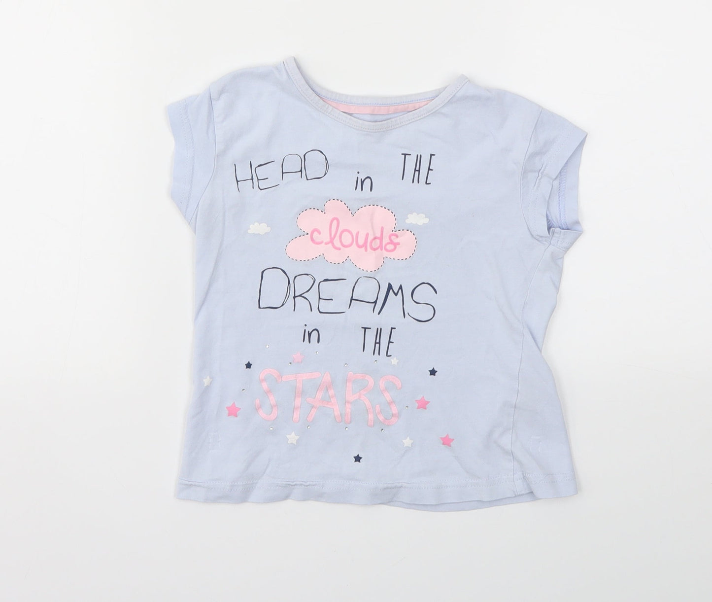 Matalan Girls Blue Animal Print  Basic T-Shirt Size 4-5 Years
