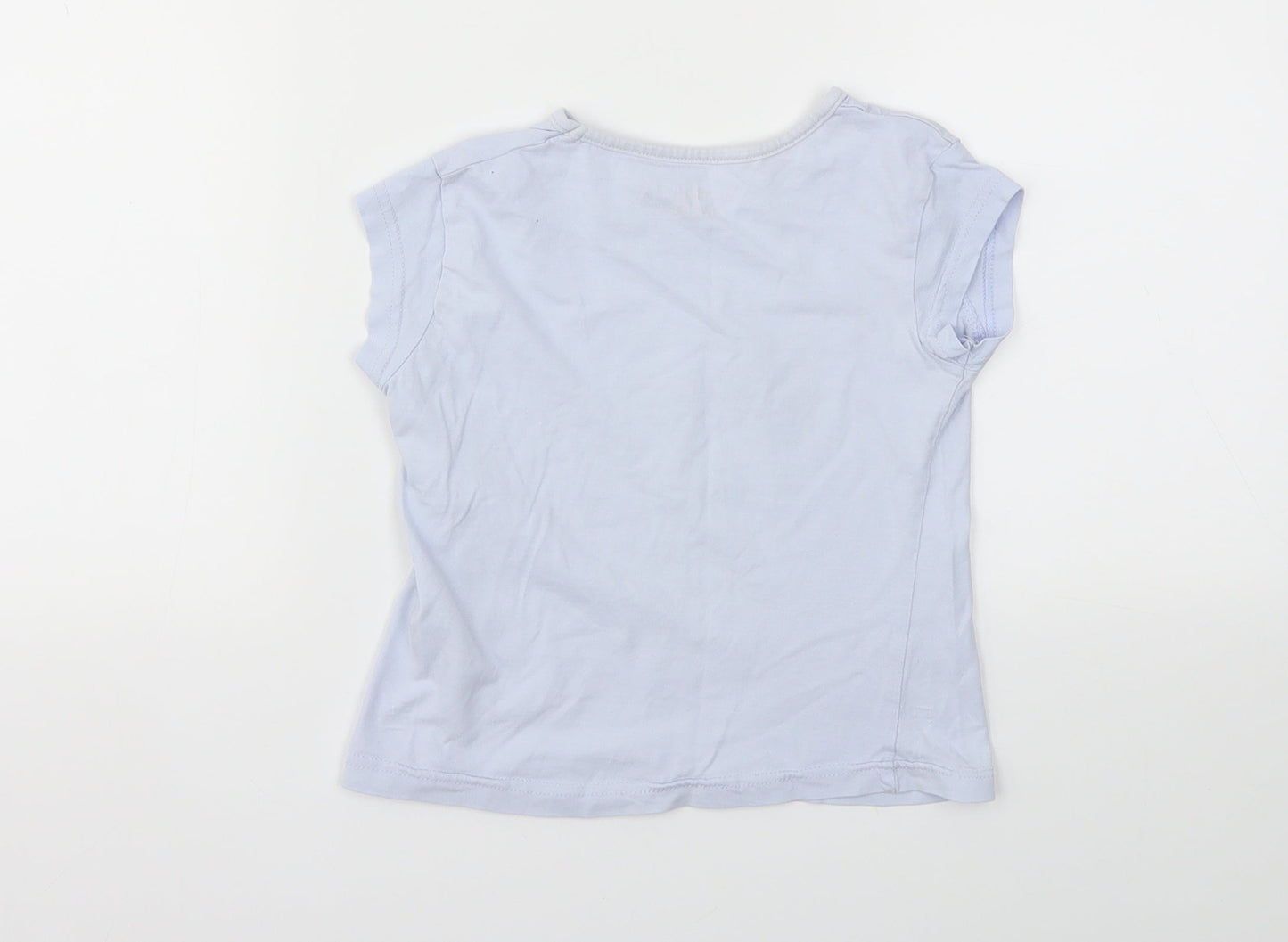 Matalan Girls Blue Animal Print  Basic T-Shirt Size 4-5 Years