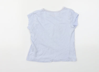 Matalan Girls Blue Animal Print  Basic T-Shirt Size 4-5 Years