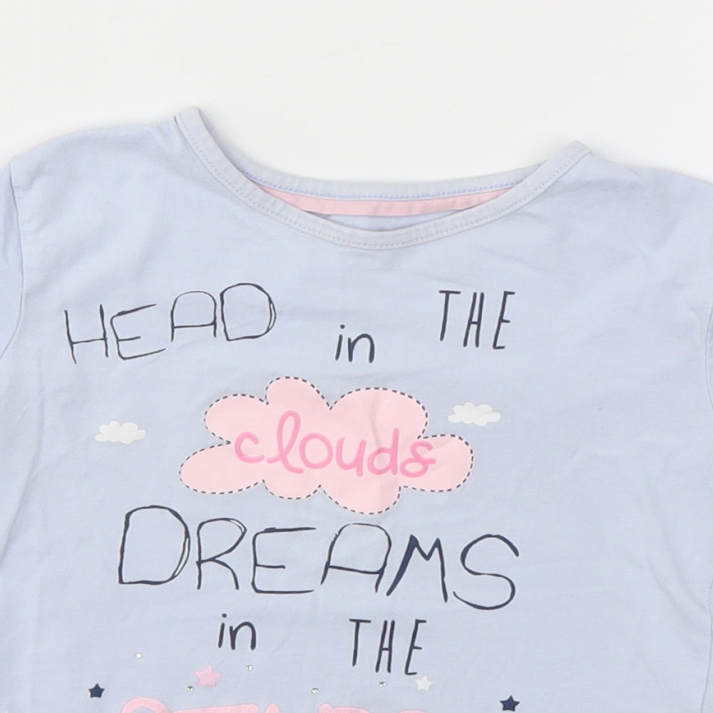 Matalan Girls Blue Animal Print  Basic T-Shirt Size 4-5 Years