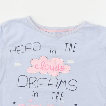 Matalan Girls Blue Animal Print  Basic T-Shirt Size 4-5 Years