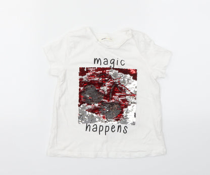 Additional front view of KOTON girls’ white basic t-shirt, size 4-5, years