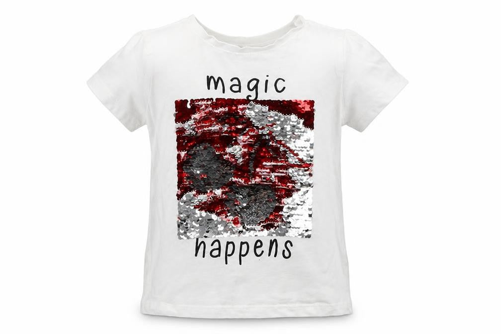 Front view of KOTON girls’ white basic t-shirt, size 4-5, years