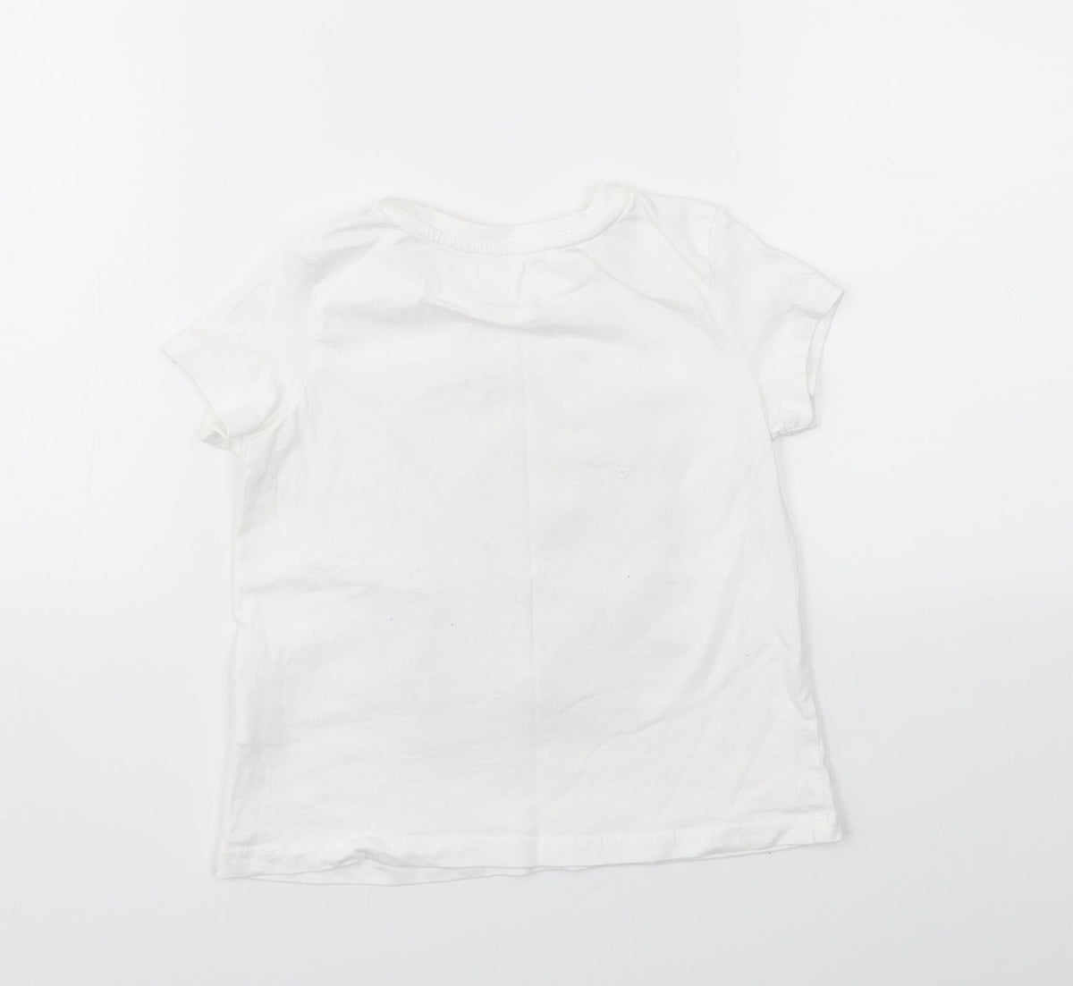 Back view of KOTON girls’ white basic t-shirt, size 4-5, years