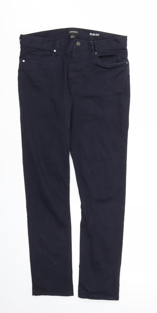 Womens UK Size 12 H&M Regular Fit  Blue Trousers