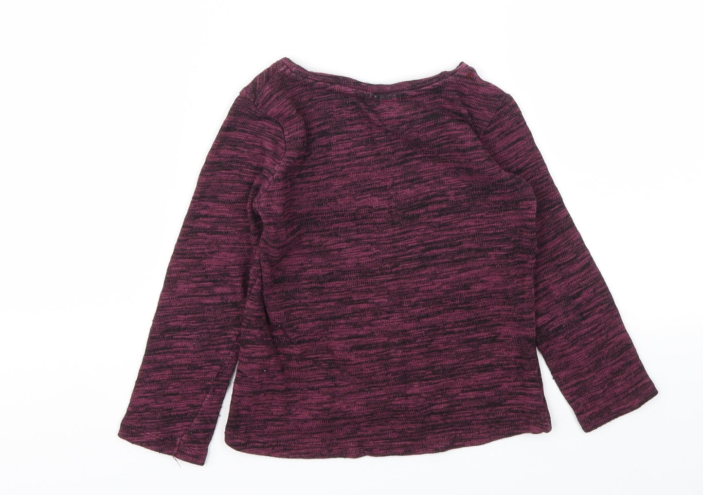 F&F Girls Purple Animal Print  Basic T-Shirt Size 5-6 Years