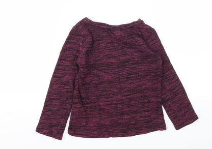 F&F Girls Purple Animal Print  Basic T-Shirt Size 5-6 Years