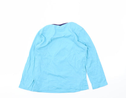 Disney Girls Blue Animal Print  Basic T-Shirt Size 4 Years