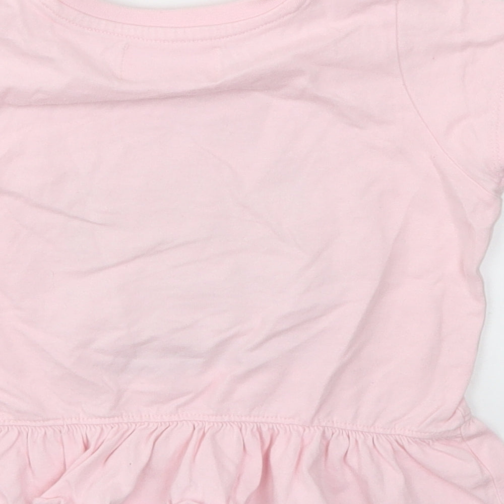 BELIVE Girls Pink Animal Print  Basic T-Shirt Size 3-4 Years