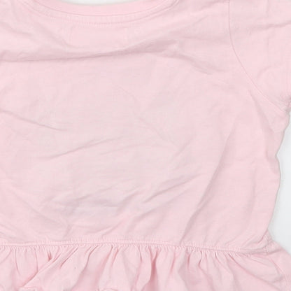 BELIVE Girls Pink Animal Print  Basic T-Shirt Size 3-4 Years