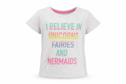 Front view of Primark girls’ grey basic t-shirt, size 4-5, years