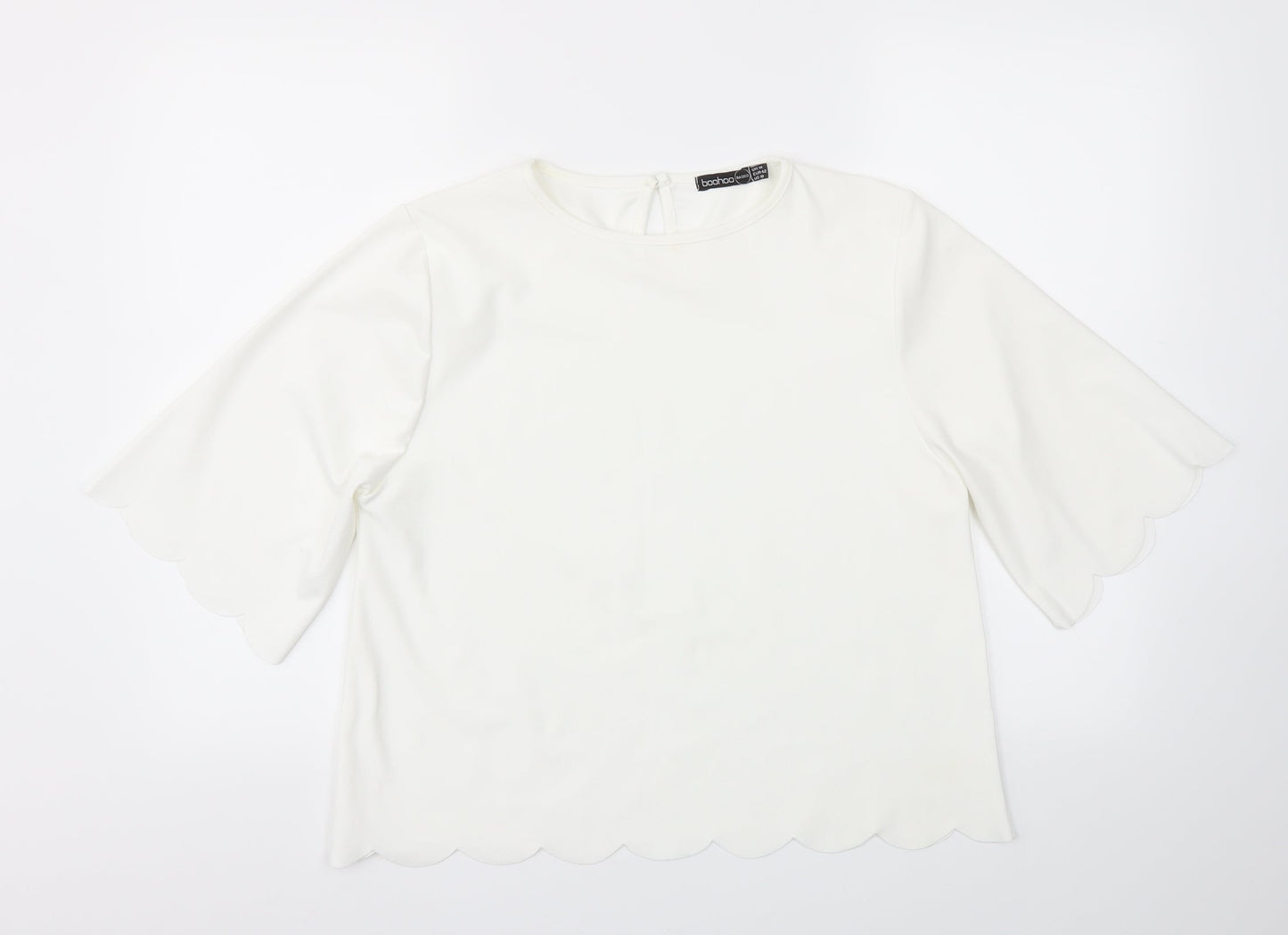 Boohoo Womens White   Basic T-Shirt Size 14