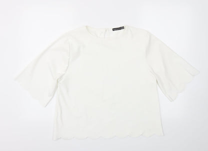 Boohoo Womens White   Basic T-Shirt Size 14