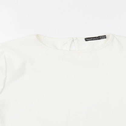 Boohoo Womens White   Basic T-Shirt Size 14