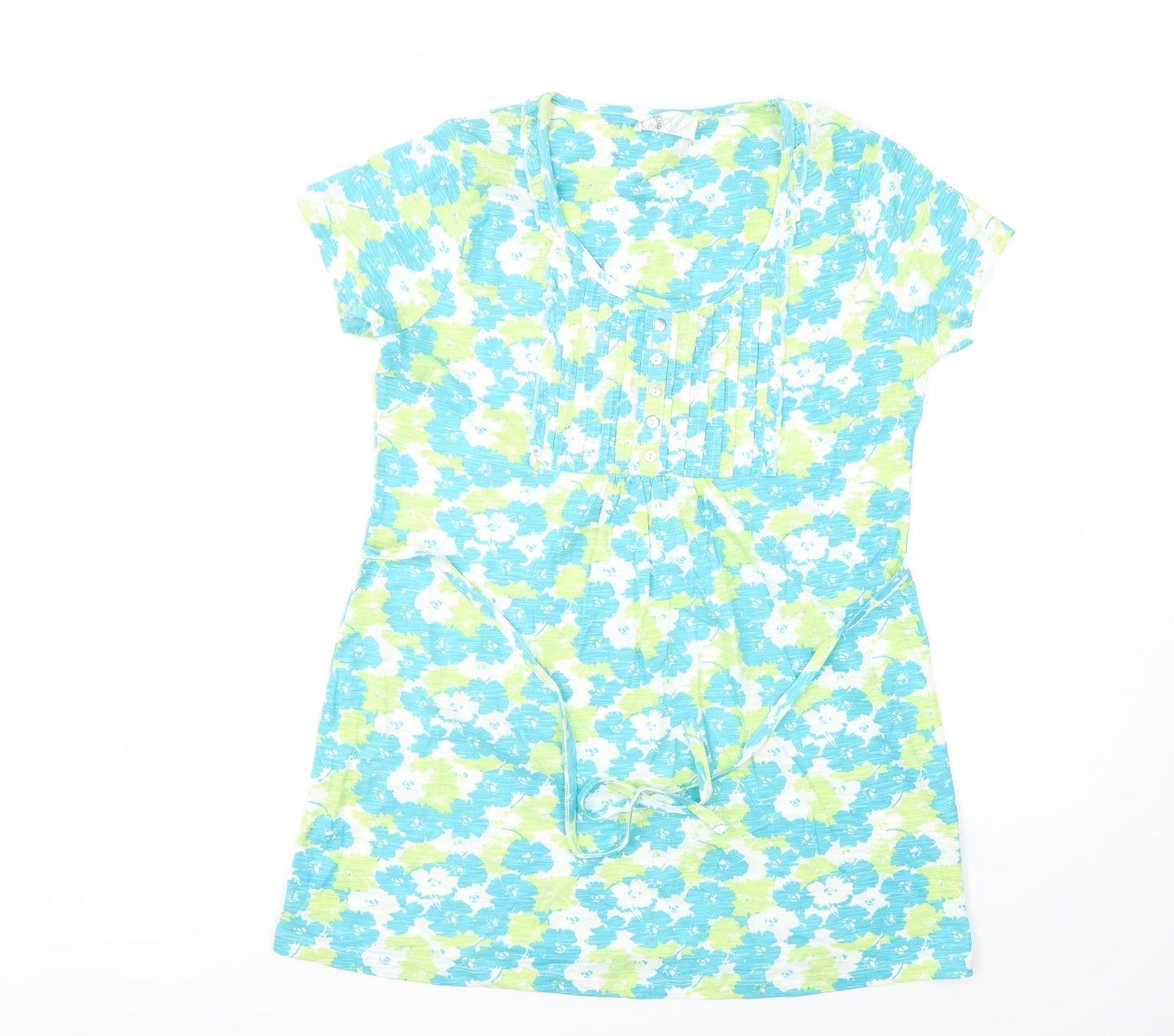 Authentic Womens Blue Floral  Basic T-Shirt Size 14