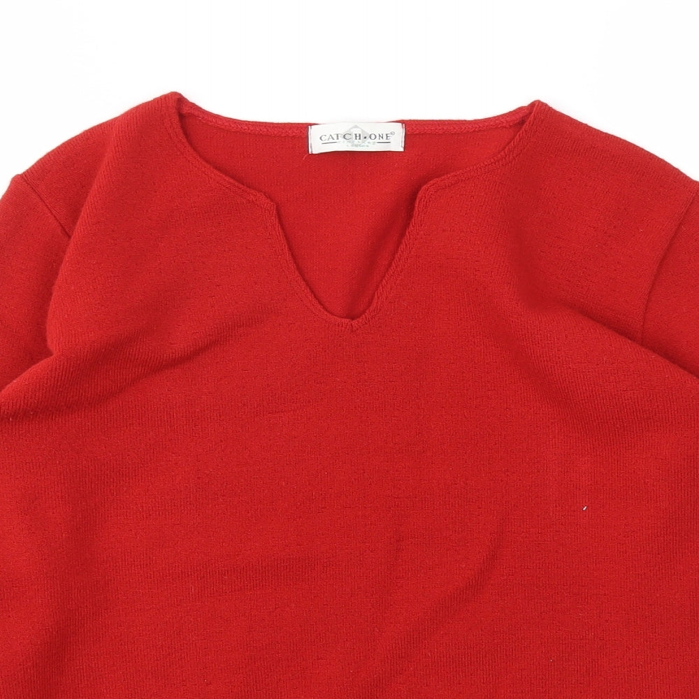 Catch one Womens Red   Pullover Jumper Size S