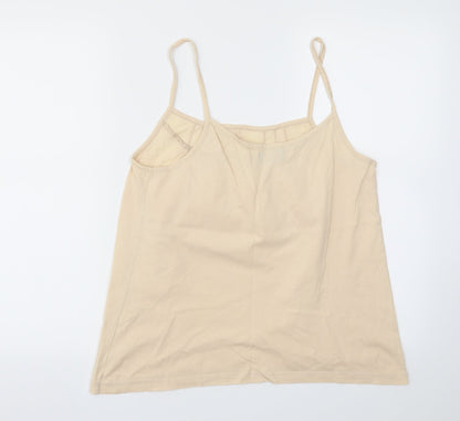COLLECTION Womens Beige   Basic T-Shirt Size 14