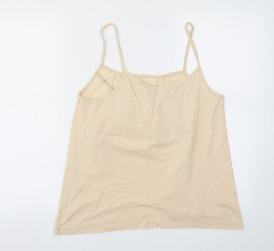 COLLECTION Womens Beige   Basic T-Shirt Size 14