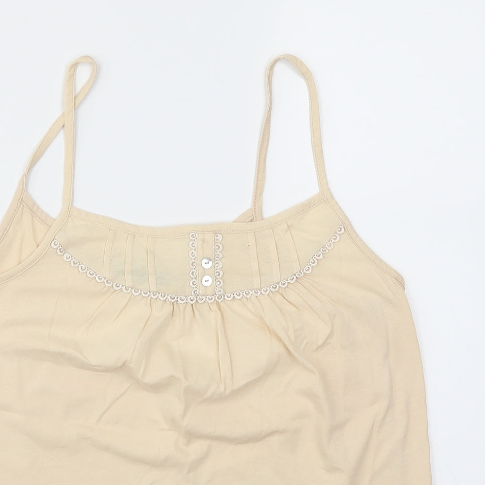 COLLECTION Womens Beige   Basic T-Shirt Size 14