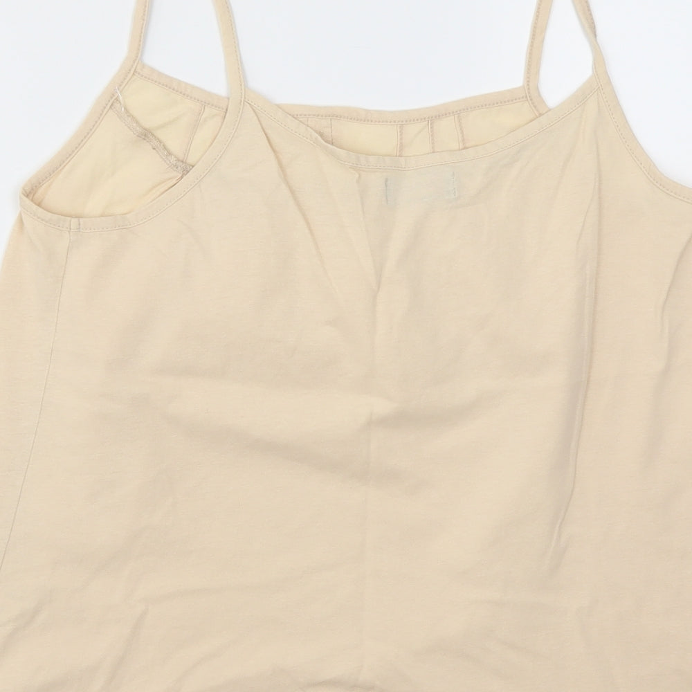 COLLECTION Womens Beige   Basic T-Shirt Size 14