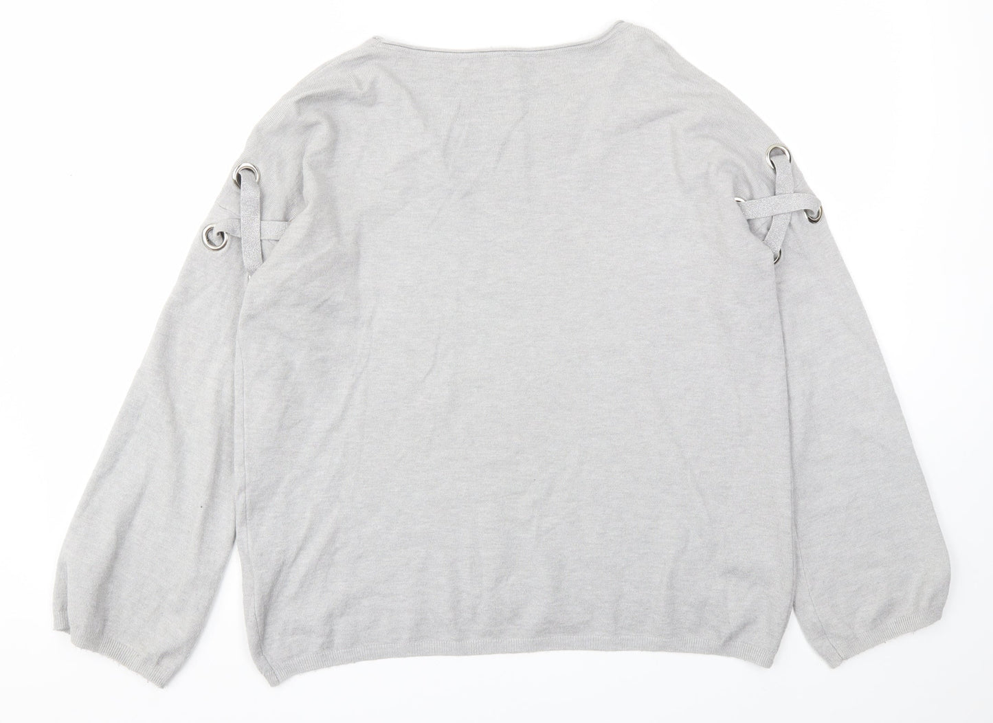 Womens UK Size M Preworn Grey Pullover Jumper