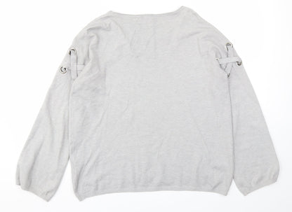 Womens UK Size M Preworn Grey Pullover Jumper