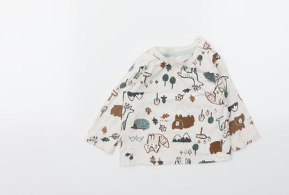 Nutmeg Boys White Animal Print  Camisole T-Shirt Size 6-9 Months