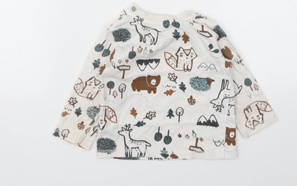 Nutmeg Boys White Animal Print  Camisole T-Shirt Size 6-9 Months