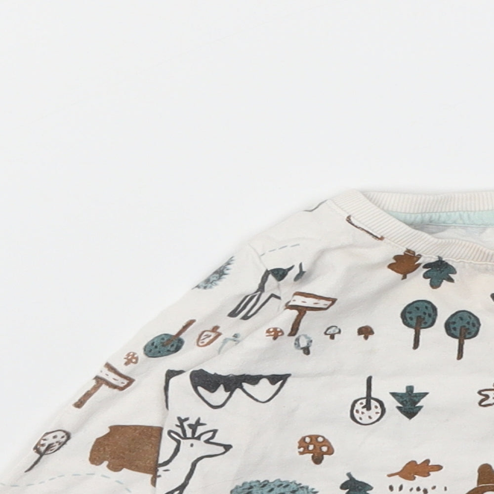 Nutmeg Boys White Animal Print  Camisole T-Shirt Size 6-9 Months