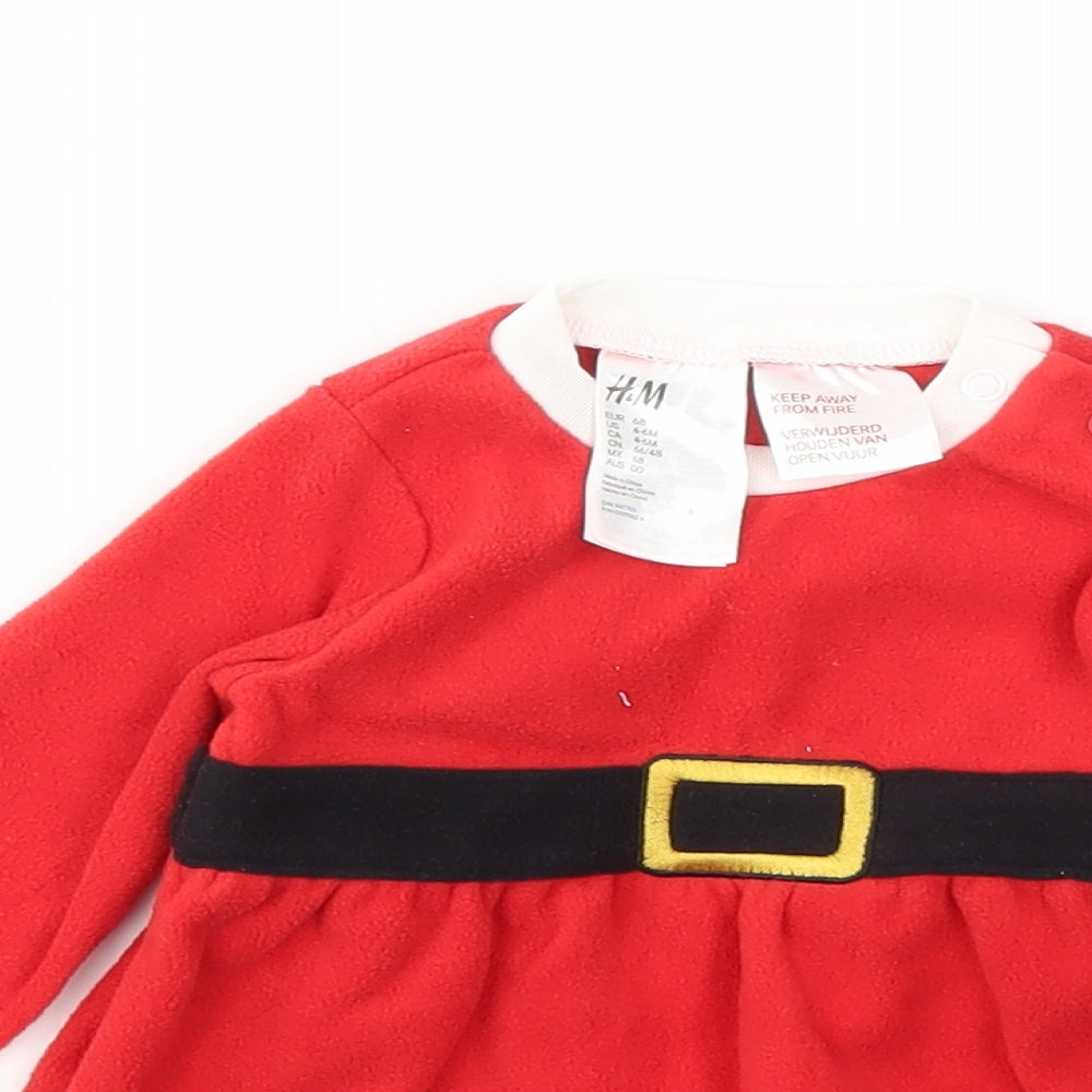 H&M Girls Red   Fit & Flare  Size 6-9 Months
