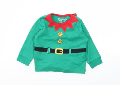 F&F Girls Green   Basic T-Shirt Size 0-3 Months