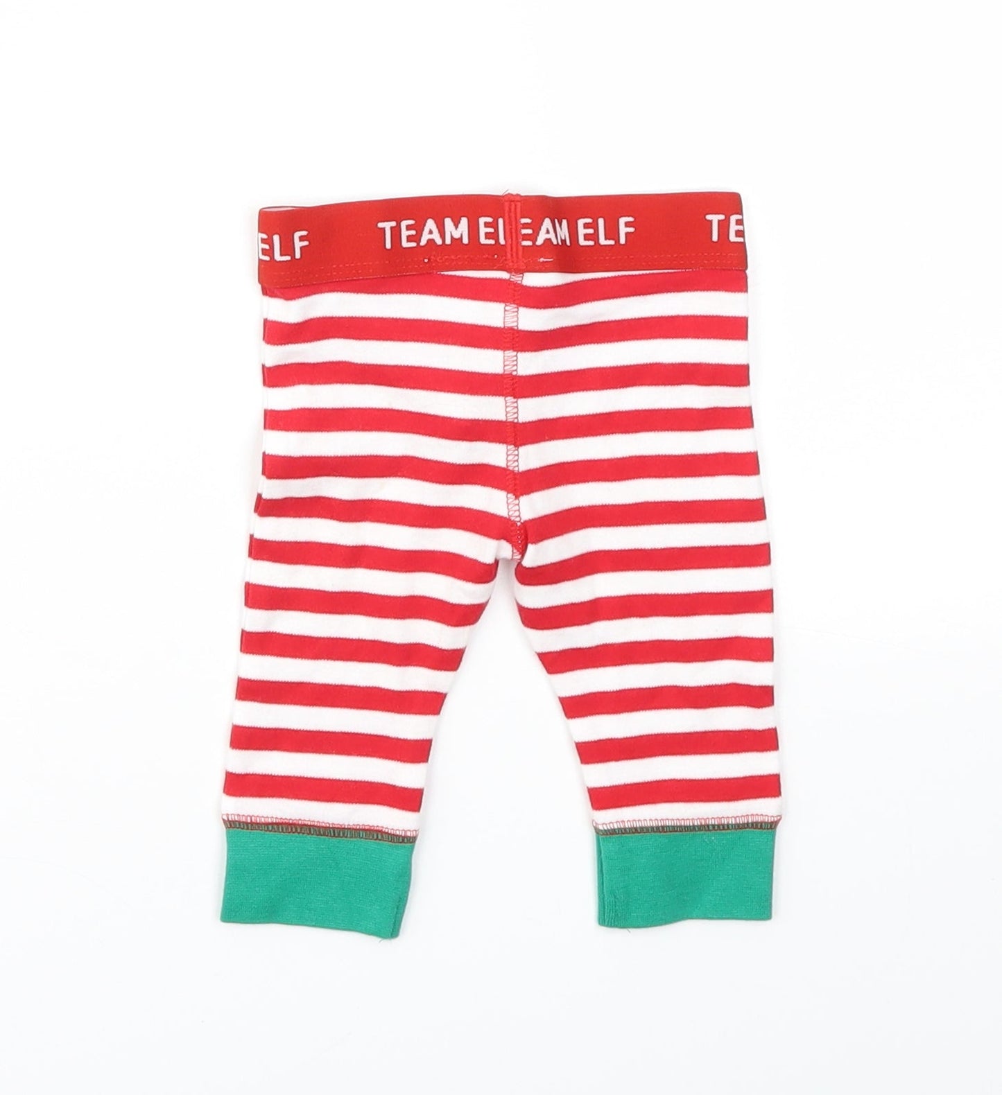 F&F Girls Red Striped  Capri Leggings Size 0-3 Months  - TOP TO MATCH