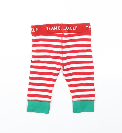 F&F Girls Red Striped  Capri Leggings Size 0-3 Months  - TOP TO MATCH