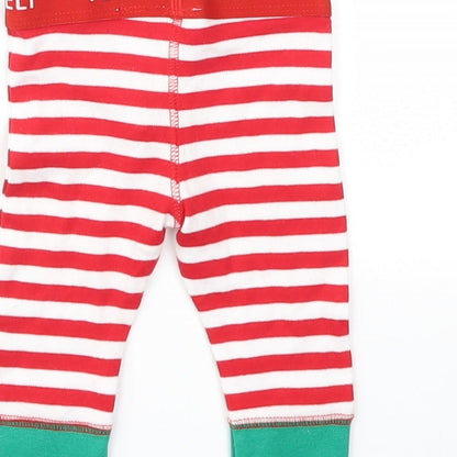 F&F Girls Red Striped  Capri Leggings Size 0-3 Months  - TOP TO MATCH