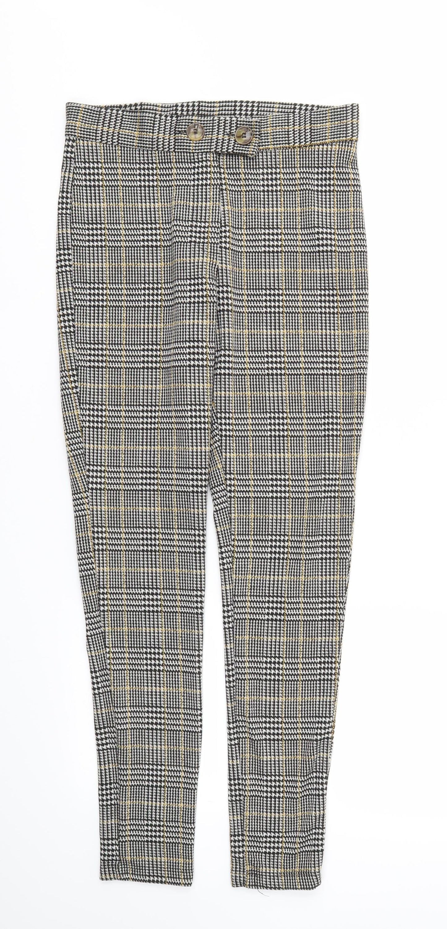 Select Womens Grey Check  Trousers  Size 8 L29 in