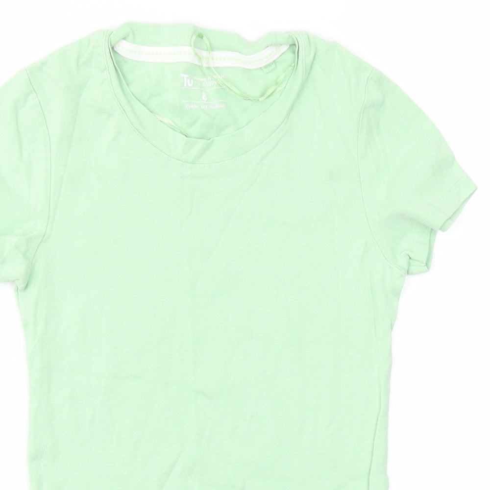 TU Womens Green   Basic T-Shirt Size 8